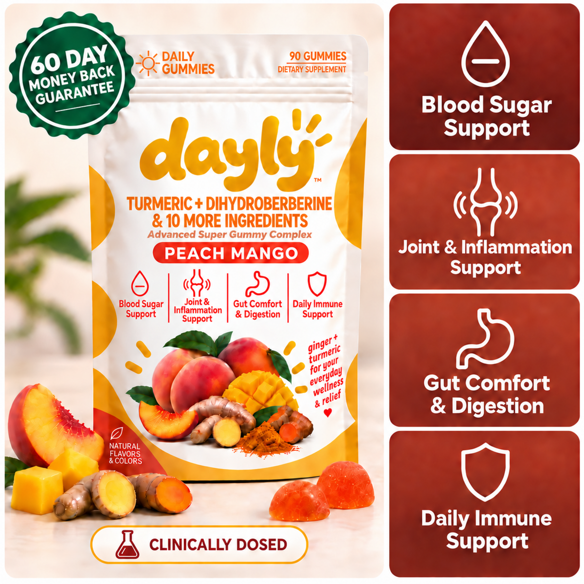 DAYLY™ Turmeric & DihydroBerberine Super Gummies