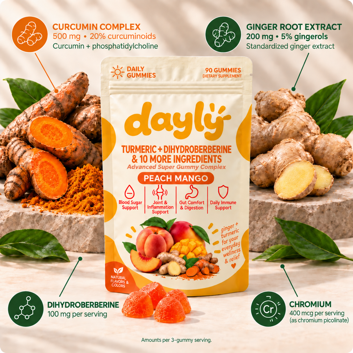 DAYLY™ Turmeric & DihydroBerberine Super Gummies